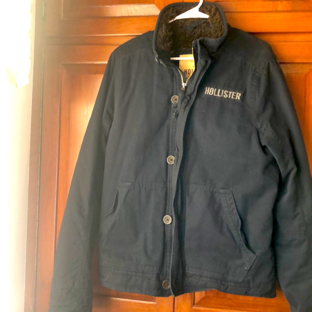 Hollister winter jacket - mens medium. Blue